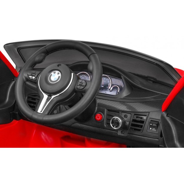 Vienvietis elektrinis džipas vaikams BMW X6M, raudonas