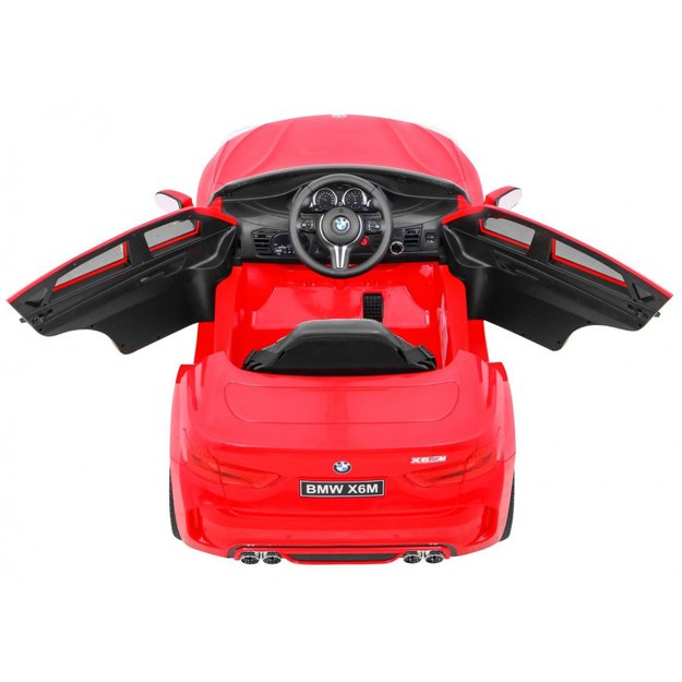 Vienvietis elektrinis džipas vaikams BMW X6M, raudonas