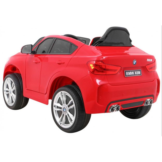 Vienvietis elektrinis džipas vaikams BMW X6M, raudonas