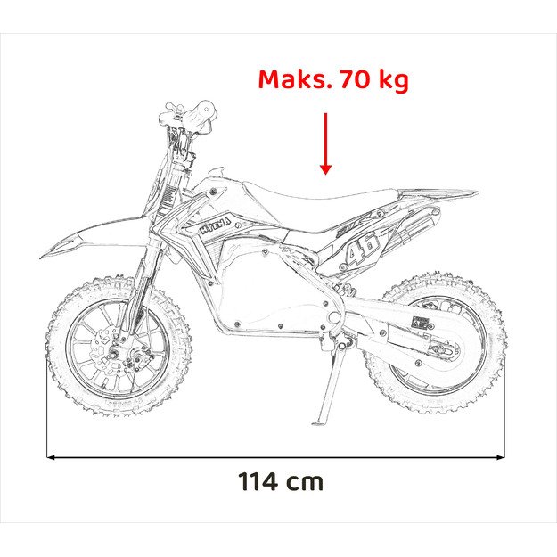 Vaikiškas elektrinis motociklas RENEGADE 50R, raudonas