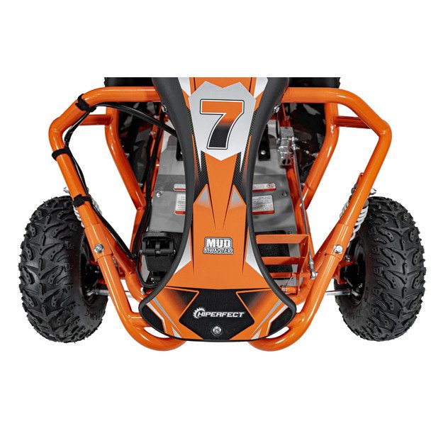 Vienvietis elektrinis bagis vaikams MUD MONSTER, oranžinis 