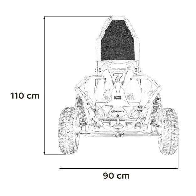 Vienvietis elektrinis bagis vaikams MUD MONSTER, oranžinis 