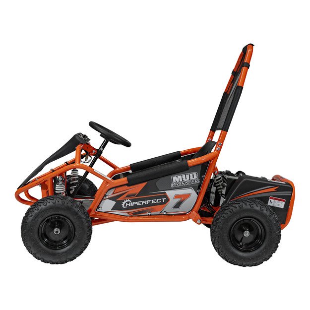 Vienvietis elektrinis bagis vaikams MUD MONSTER, oranžinis 