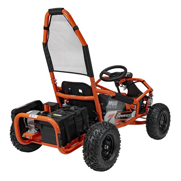 Vienvietis elektrinis bagis vaikams MUD MONSTER, oranžinis 
