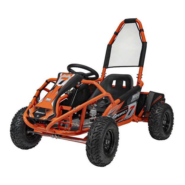 Vienvietis elektrinis bagis vaikams MUD MONSTER, oranžinis 