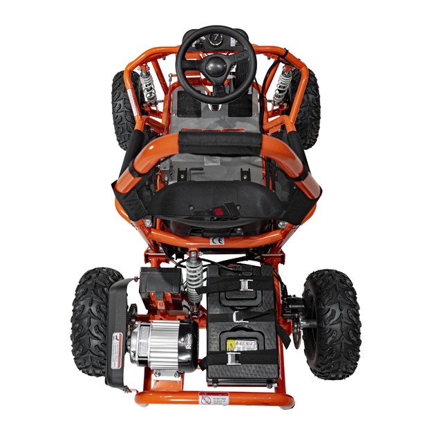 Vienvietis elektrinis bagis vaikams MUD MONSTER, oranžinis 