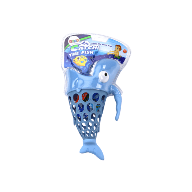 Vonios žaislas žuvų gaudymo krepšys, mėlynas 