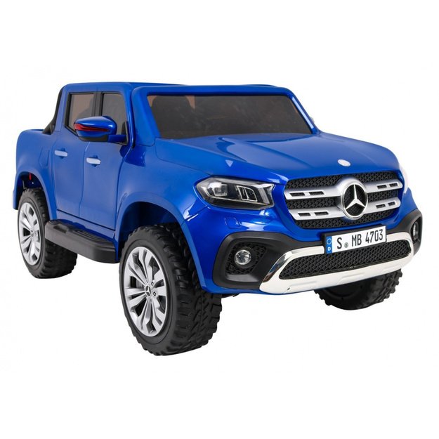 Dvivietis elektrinis džipas vaikams Mercedes Benz X-Class, mėlynas lakuotas