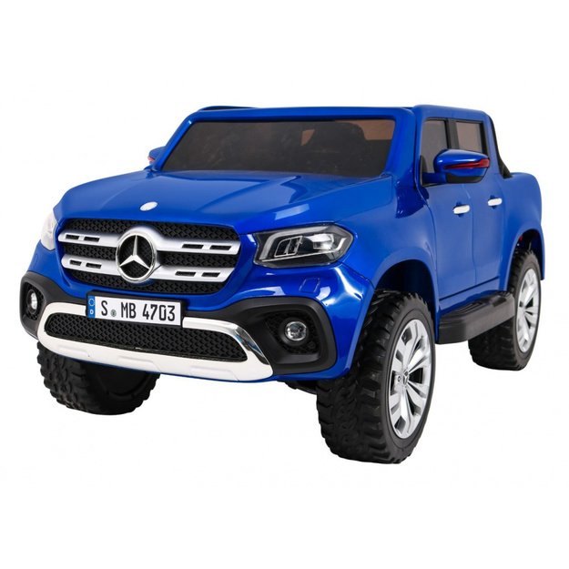 Dvivietis elektrinis džipas vaikams Mercedes Benz X-Class, mėlynas lakuotas