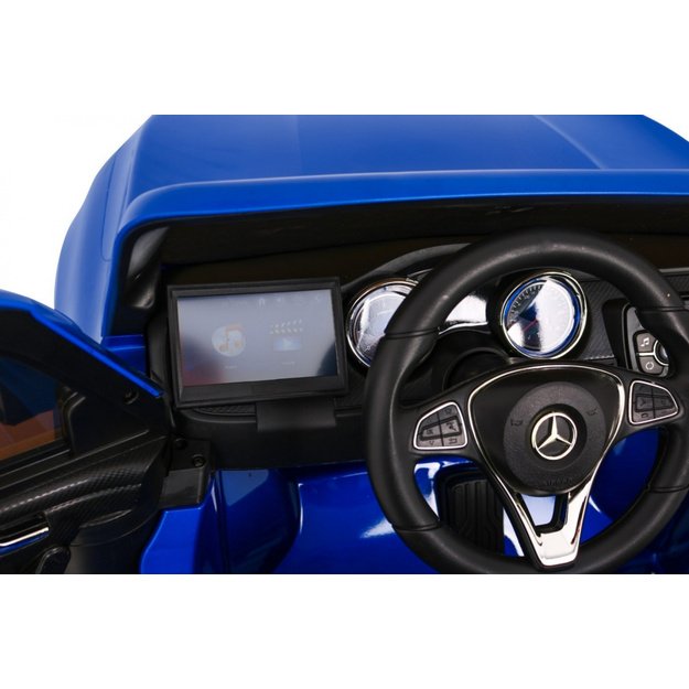 Dvivietis elektrinis džipas vaikams Mercedes Benz X-Class, mėlynas lakuotas