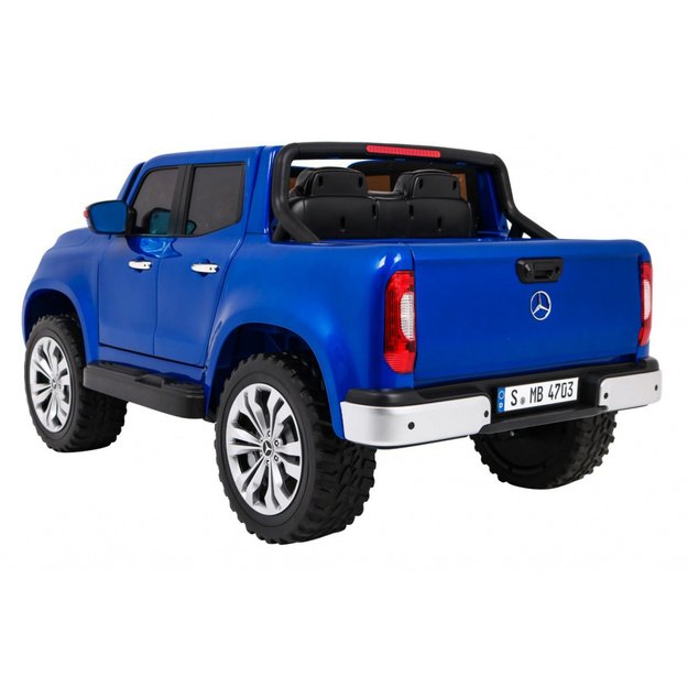 Dvivietis elektrinis džipas vaikams Mercedes Benz X-Class, mėlynas lakuotas