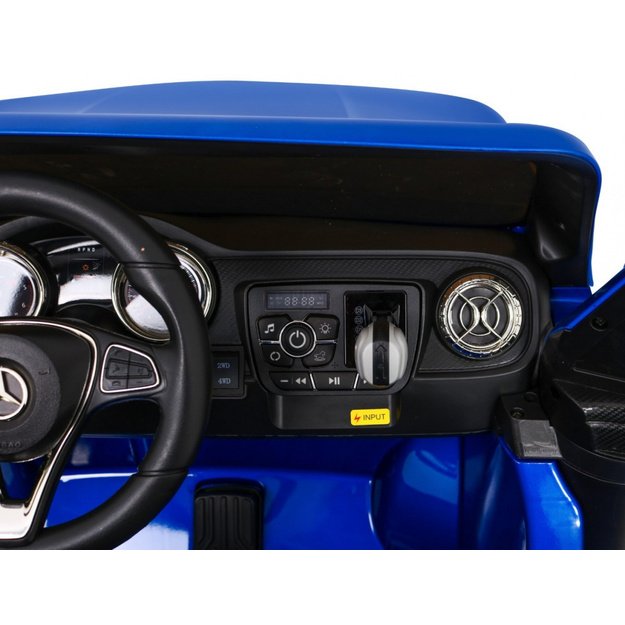 Dvivietis elektrinis džipas vaikams Mercedes Benz X-Class, mėlynas lakuotas