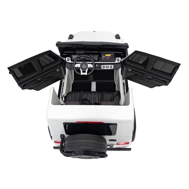 Galingas 4x4 200W dvivietis elektromobilis Mercedes Benz G63 AMG XXL, baltas