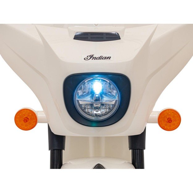 Vaikiškas elektrinis motociklas Chopper INDIAN, baltas