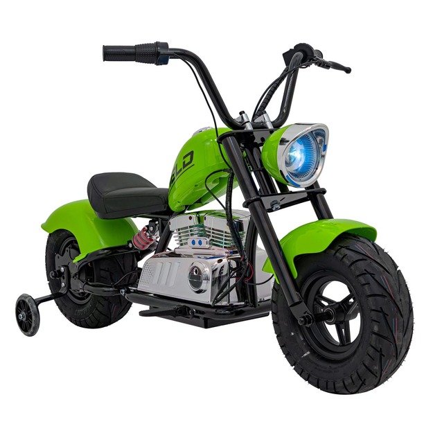 Vaikiškas elektrinis motociklas Chopper Warrior, žalias