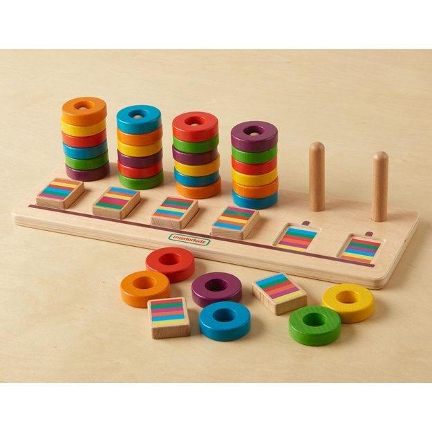 Montessori skaičiavimo ir spalvų mokymosi dėlionė rūšiuoklis, MASTERKIDZ 3