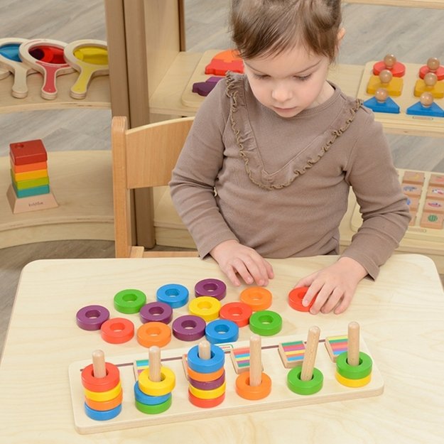Montessori skaičiavimo ir spalvų mokymosi dėlionė rūšiuoklis, MASTERKIDZ 2