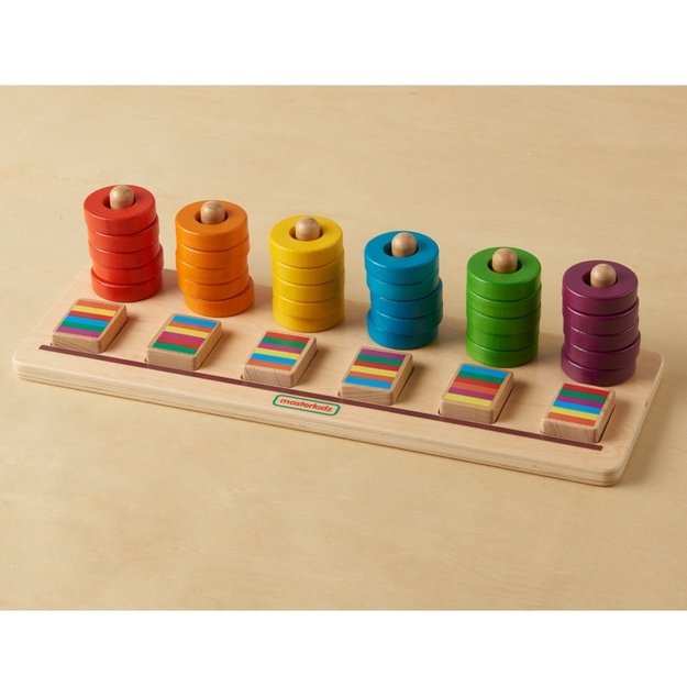 Montessori skaičiavimo ir spalvų mokymosi dėlionė rūšiuoklis, MASTERKIDZ 4