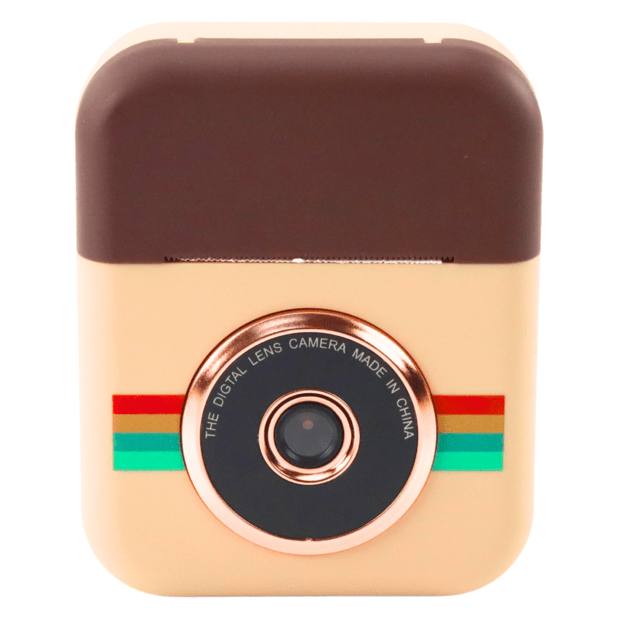 Vaikiškas skaitmeninis fotoaparatas su spausdintuvu „Instant Brown“ 