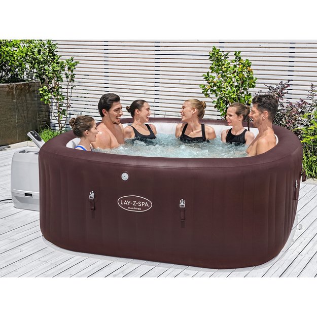 Pripučiama sūkurinė vonia „Lay-Z-Spa Maldives Pro7 2025“ su Wi-Fi ir LED, Bestway 6001U