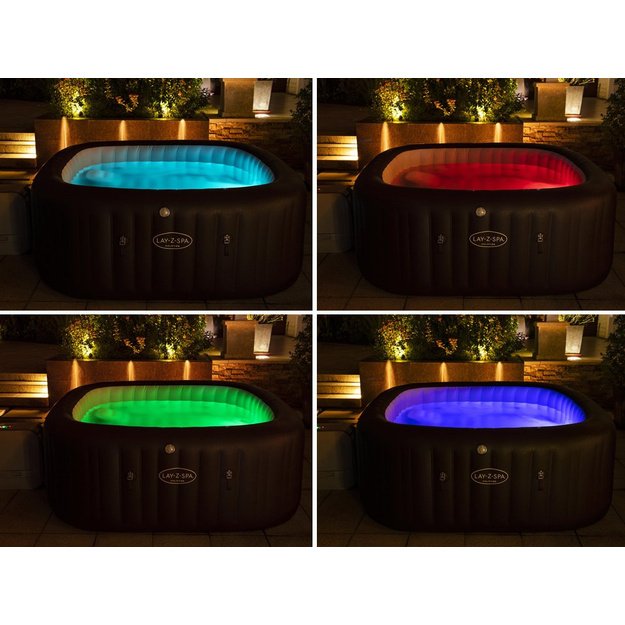 Pripučiama sūkurinė vonia „Lay-Z-Spa Maldives Pro7 2025“ su Wi-Fi ir LED, Bestway 6001U