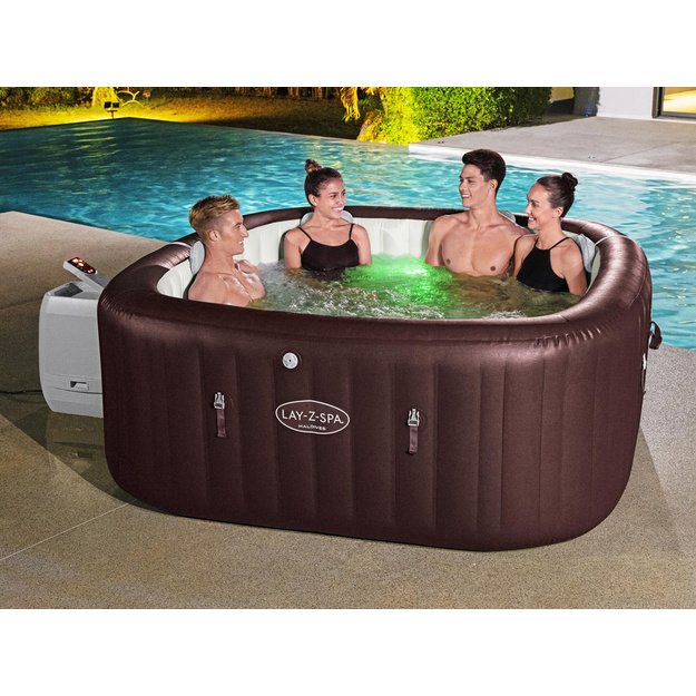 Pripučiama sūkurinė vonia „Lay-Z-Spa Maldives Pro7 2025“ su Wi-Fi ir LED, Bestway 6001U