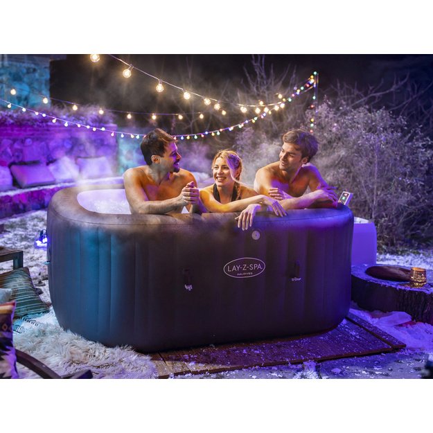 Pripučiama sūkurinė vonia „Lay-Z-Spa Maldives Pro7 2025“ su Wi-Fi ir LED, Bestway 6001U