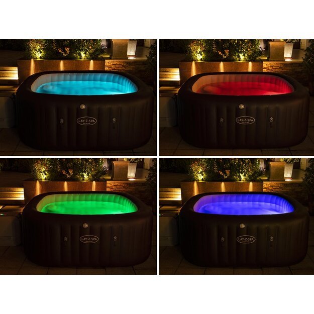 Pripučiama sūkurinė vonia „Lay-Z-Spa Maldives Pro7 2025“ su Wi-Fi ir LED, Bestway 6001U