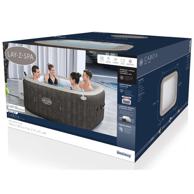 Pripučiama 4-6 asmenims sūkurinė vonia Lay-Z-Spa Cabo HydrotJet su hidromasažu, Bestway