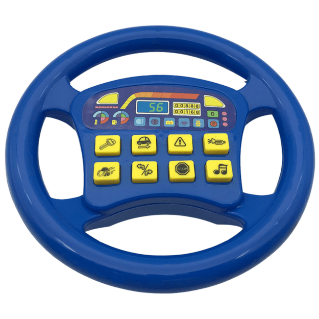 Interaktyvus automobilio vairas vaikams, mėlynas