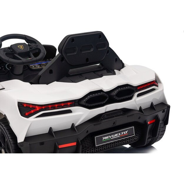 Vienvietis elektromobilis vaikams Lamborghini Revuelto, baltas