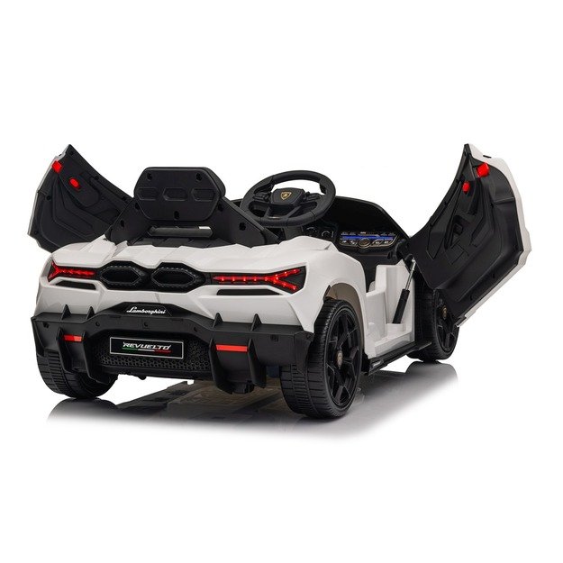 Vienvietis elektromobilis vaikams Lamborghini Revuelto, baltas
