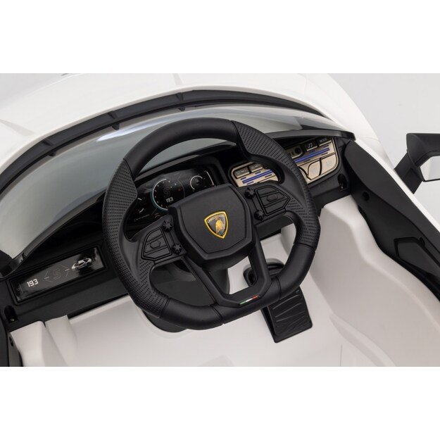 Vienvietis elektromobilis vaikams Lamborghini Revuelto, baltas