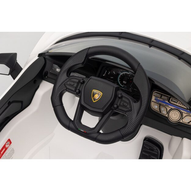 Vienvietis elektromobilis vaikams Lamborghini Revuelto, baltas