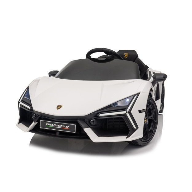 Vienvietis elektromobilis vaikams Lamborghini Revuelto, baltas