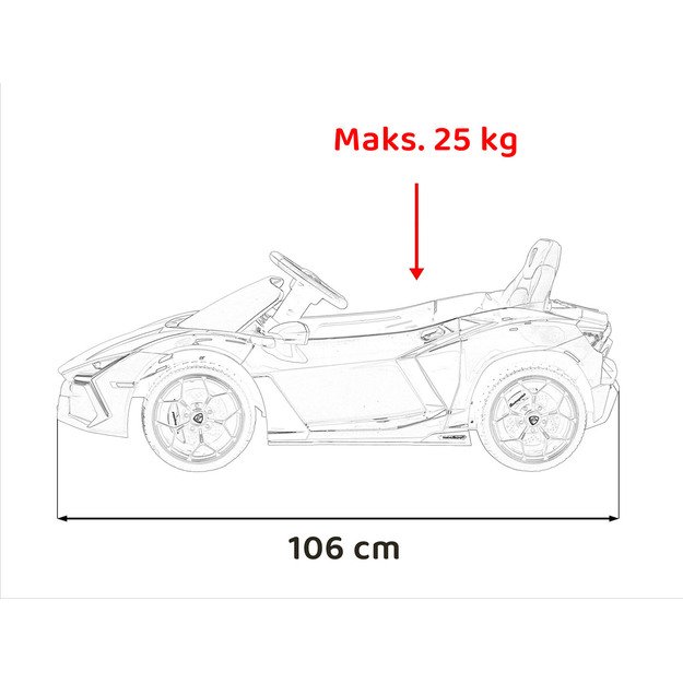 Vienvietis elektromobilis vaikams Lamborghini Revuelto, baltas