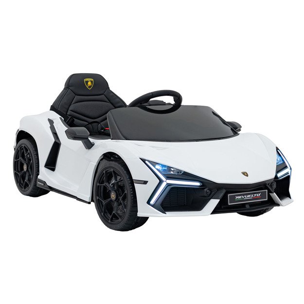 Vienvietis elektromobilis vaikams Lamborghini Revuelto, baltas