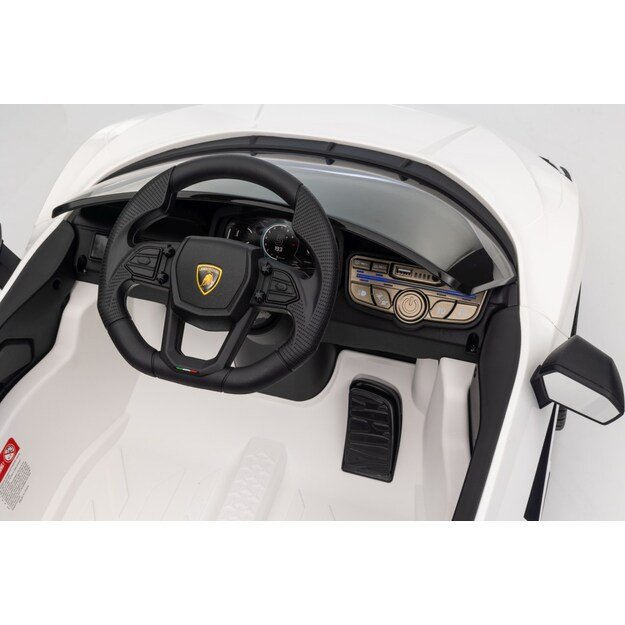 Vienvietis elektromobilis vaikams Lamborghini Revuelto, baltas