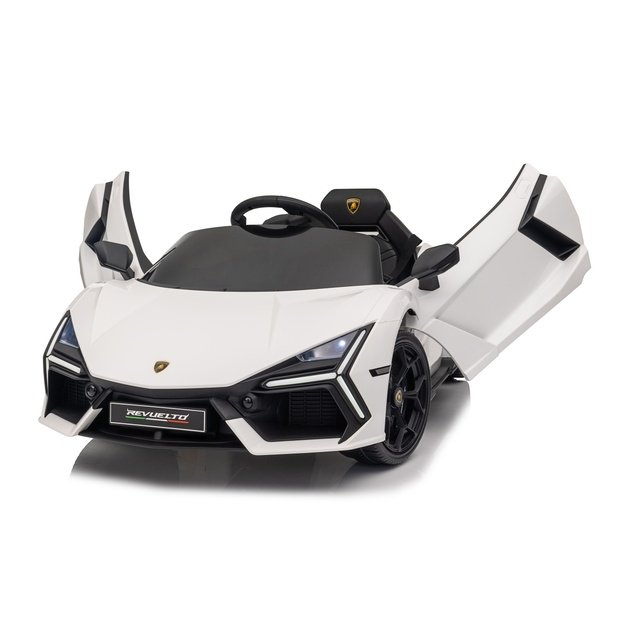 Vienvietis elektromobilis vaikams Lamborghini Revuelto, baltas