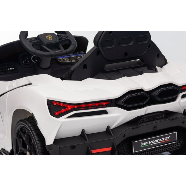 Vienvietis elektromobilis vaikams Lamborghini Revuelto, baltas