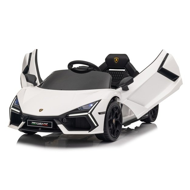 Vienvietis elektromobilis vaikams Lamborghini Revuelto, baltas