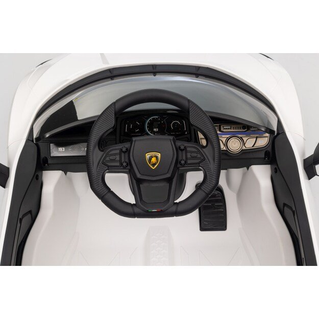 Vienvietis elektromobilis vaikams Lamborghini Revuelto, baltas