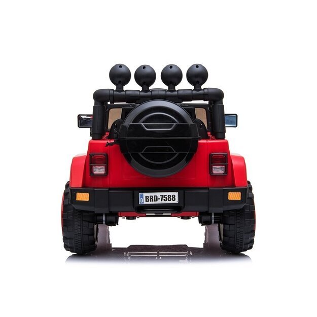 Vienvietis elektromobilis vaikams JEEP 4x4 BRD-7588, raudonas