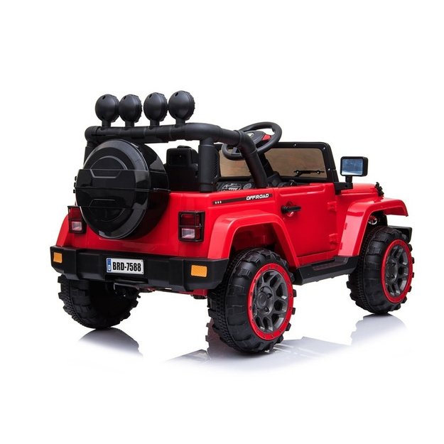Vienvietis elektromobilis vaikams JEEP 4x4 BRD-7588, raudonas