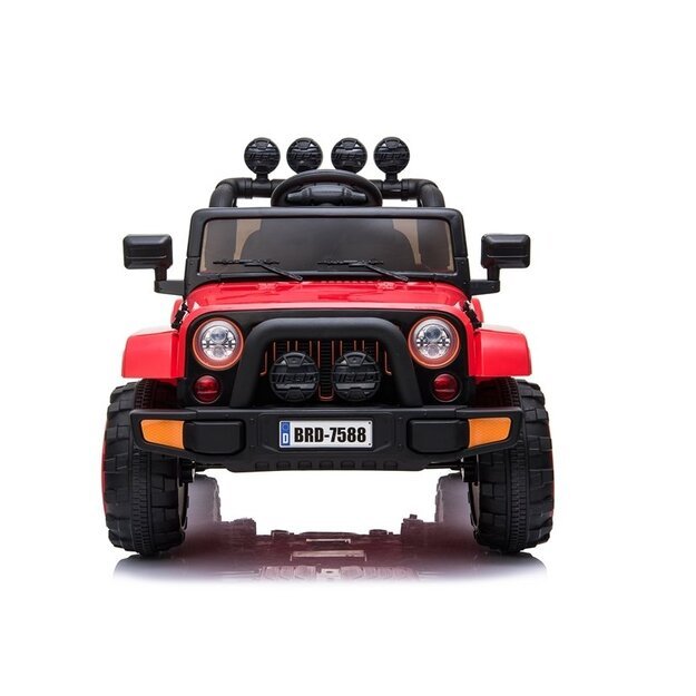Vienvietis elektromobilis vaikams JEEP 4x4 BRD-7588, raudonas