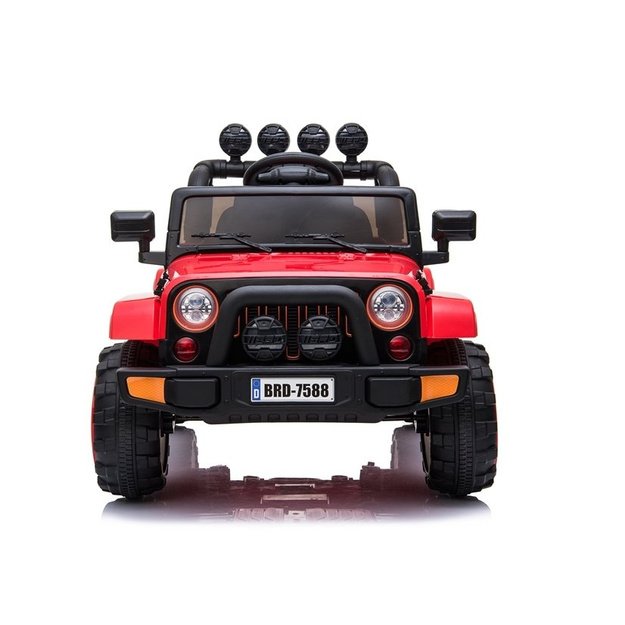 Vienvietis elektromobilis vaikams JEEP 4x4 BRD-7588, raudonas