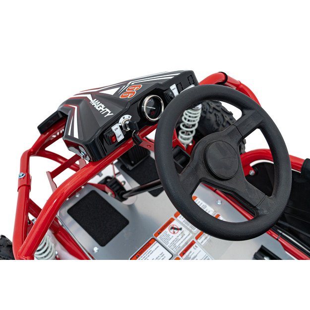 Vienvietis elektrinis sportinis kartingas MAIGHTY vaikams, raudonas