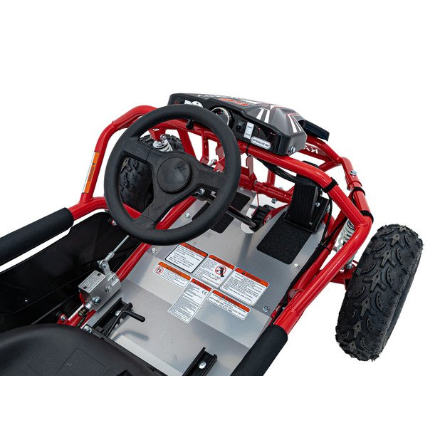 Vienvietis elektrinis sportinis kartingas MAIGHTY vaikams, raudonas