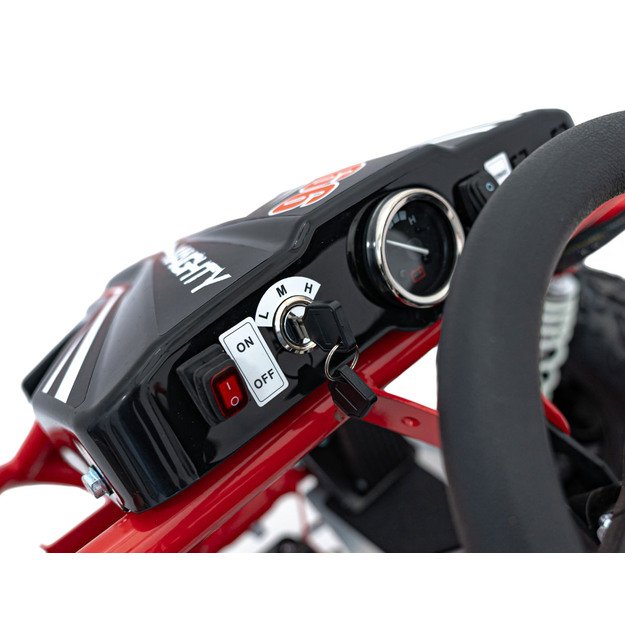 Vienvietis elektrinis sportinis kartingas MAIGHTY vaikams, raudonas