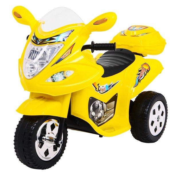 Vaikiškas elektrinis motociklas BJX-088 su trimis ratais, geltonas